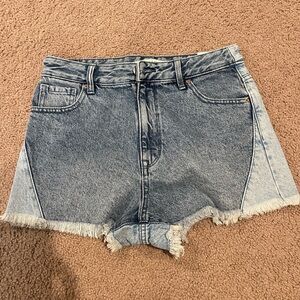 PACSUN High Rise Festival Distressed Denim Short